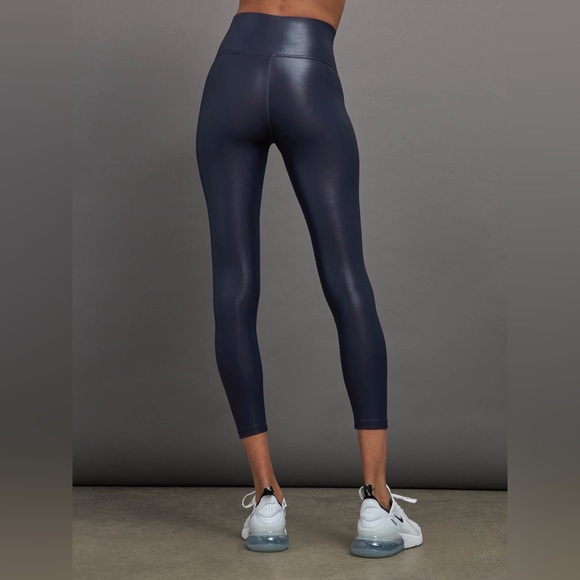 CARBON38 High Rise 7/8 Legging in Takara Shine navy blue leggings small - Picture 2 of 9